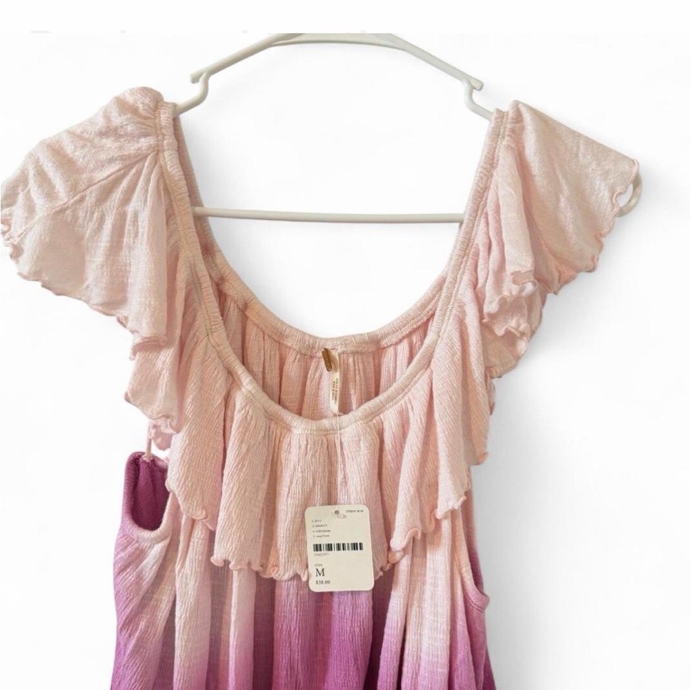 FREE PEOPLE CORA LEE Off the Shoulder Ombré Top med nwt - Picture 4 of 6